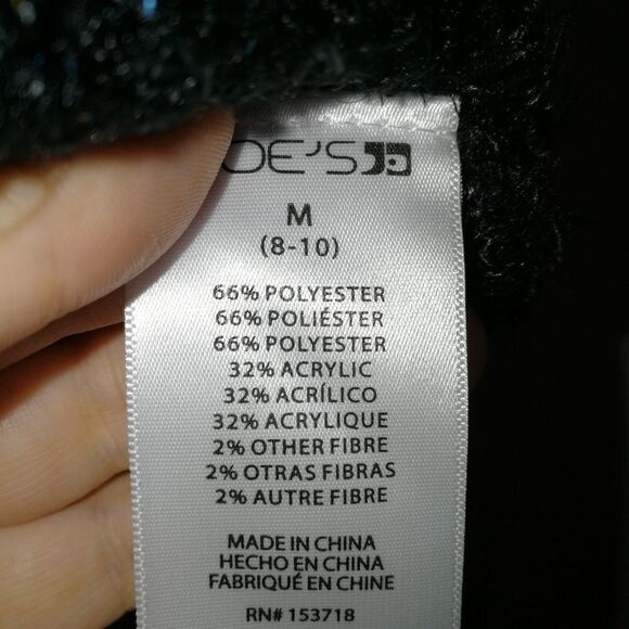 𝅺JOE'S Winter Black V Neck Fuzzy Cropped Warm Cardigan Size Medium NWT - Picture 14 of 15